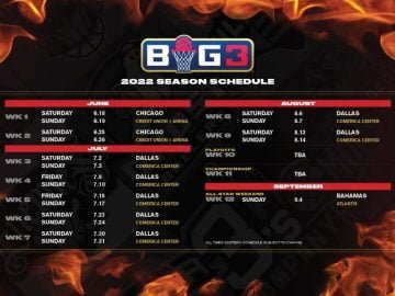 BIG3 Announces 2022 Schedule