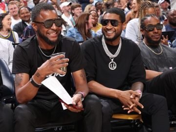 Usher Sees His ‘Twin’ Court Side at NBA Playoff Game