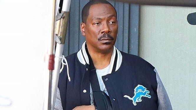 Eddie Murphy Seen Cheesing in Downtown Los Angeles While Filming Beverly Hills Cop 4